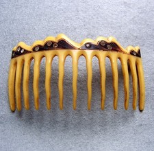 Art Deco cream celluloid vintage hair comb - NO US IMPORT FEES