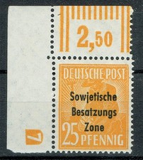Sowjetische Besatzungszone SBZ MiNr 191 postfrisch +Druckerzeichen gepr&uuml;ft Paul