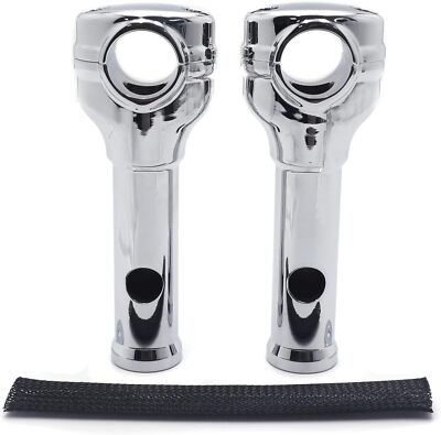 Chrome 6'' Risers 1.25'' Handlebar Top Clamps For Harley Touring Road Glide King