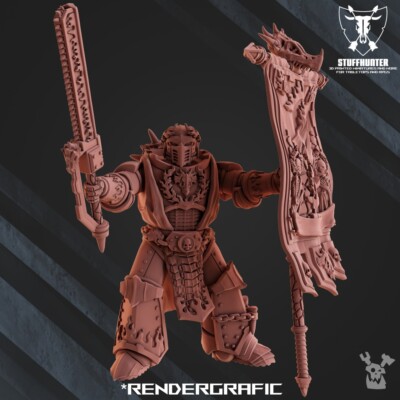 Vexillary - Fire Lizard Warrior Order - Scifi Marine Standartenträger Salamander
