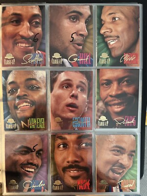 1995 Skybox Basketball Up Close 9 card Set Pippen,Barkley,Malone,Hill, Drexler