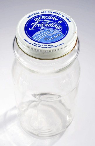 Vintage 1962 NASA John Glenn Mercury 6 Friendship 7 Tang Orange Drink Glass Jar