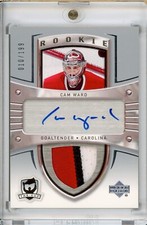 2005-06 The Cup Cam Ward RC Rookie Autograph Patch #d/199 (3xColor)