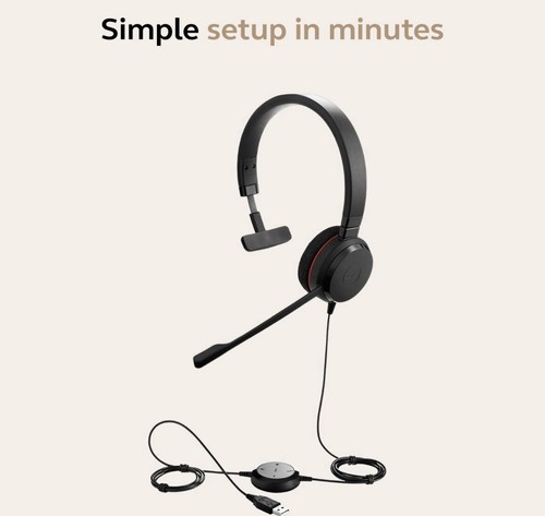 Jabra Evolve 20 Mono Headset, noise cancelling microphone with Passive Noise - Picture 4 of 5