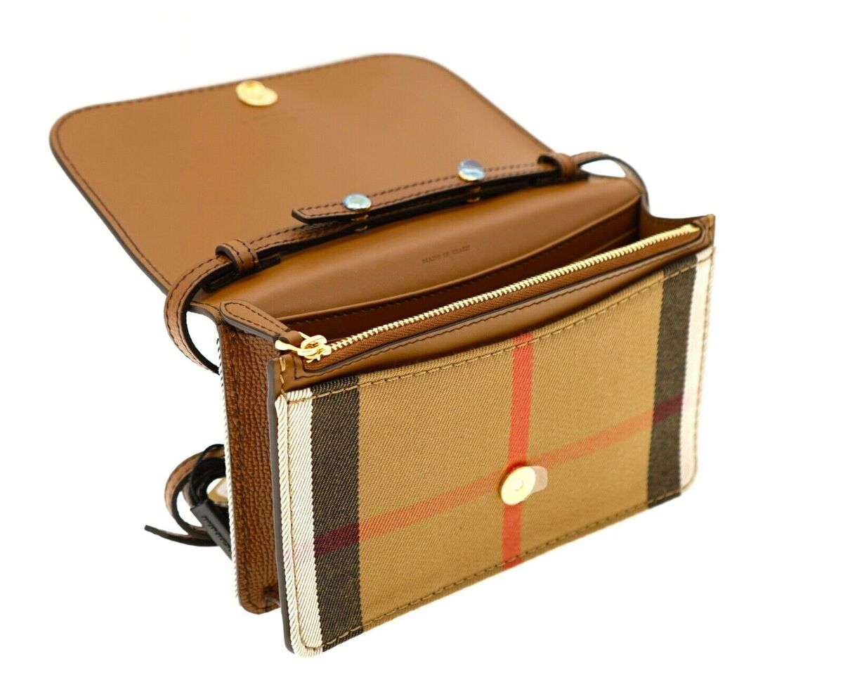 Burberry Crossbody Hampshire House Check Derby Tan 80628091 Burberry Crossbody Hampshire House Check Derby Tan 80628091
