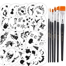 Bowitzki Face Paint Stencils Kits Professional Face Painting Brushes Kit for Kid