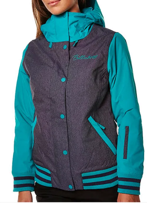 Billabong JA Varsity Jacket Womens Snowboard Waterproof Insulated Jade $240 eBay