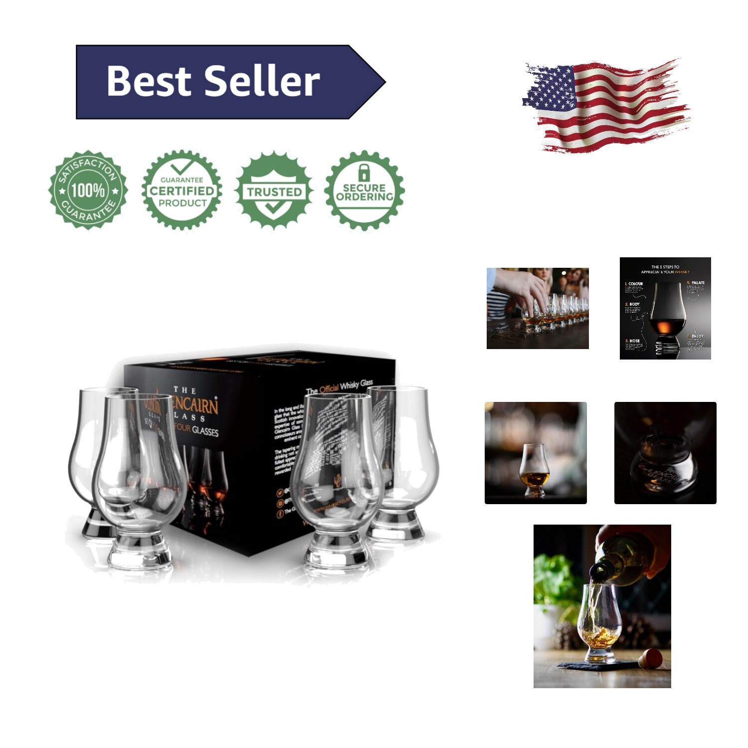 Master Blenders' Whisky Glass Set of 4 - Lead-Free Crystal Elegance-image