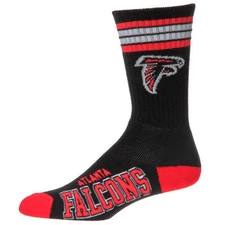 Atlanta Falcons Men's Crew Socks Medium Size 5 to 10 4 Stripe