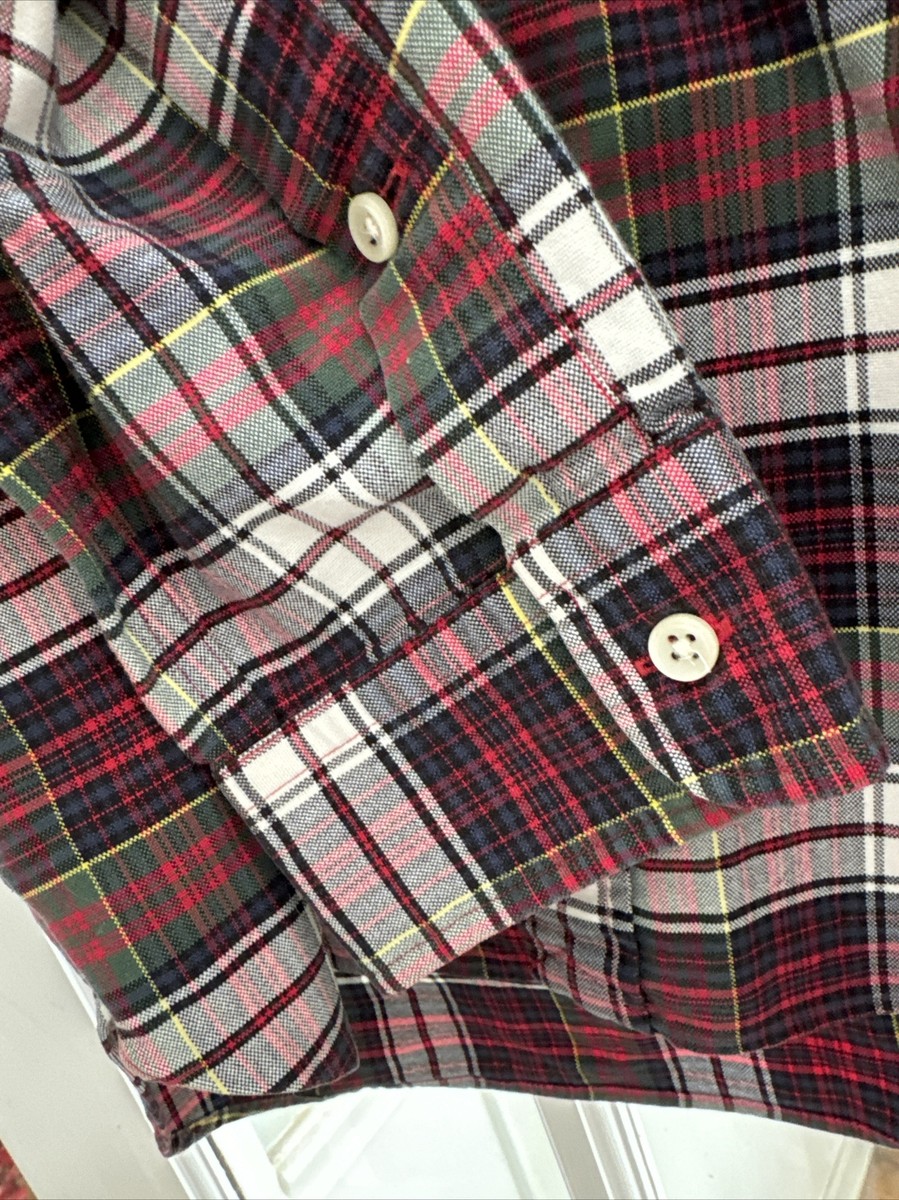 VINTAGE Ralph Lauren Polo Shirt XXL Multicolor Plaid Whitfield