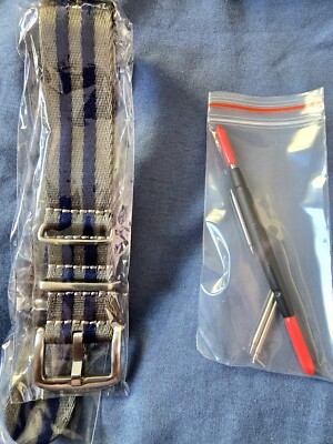 Hemsut Watch Band Torbollo Collections Navy/Grey. New. Never Opened. In Box.