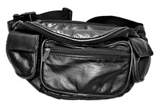 Vintage Black Belt Bag / Waist Pack / Fanny Pack