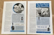 2 AC spark plugs print ads 1937 vintage 30s retro art auto Sparky Horse Mascot