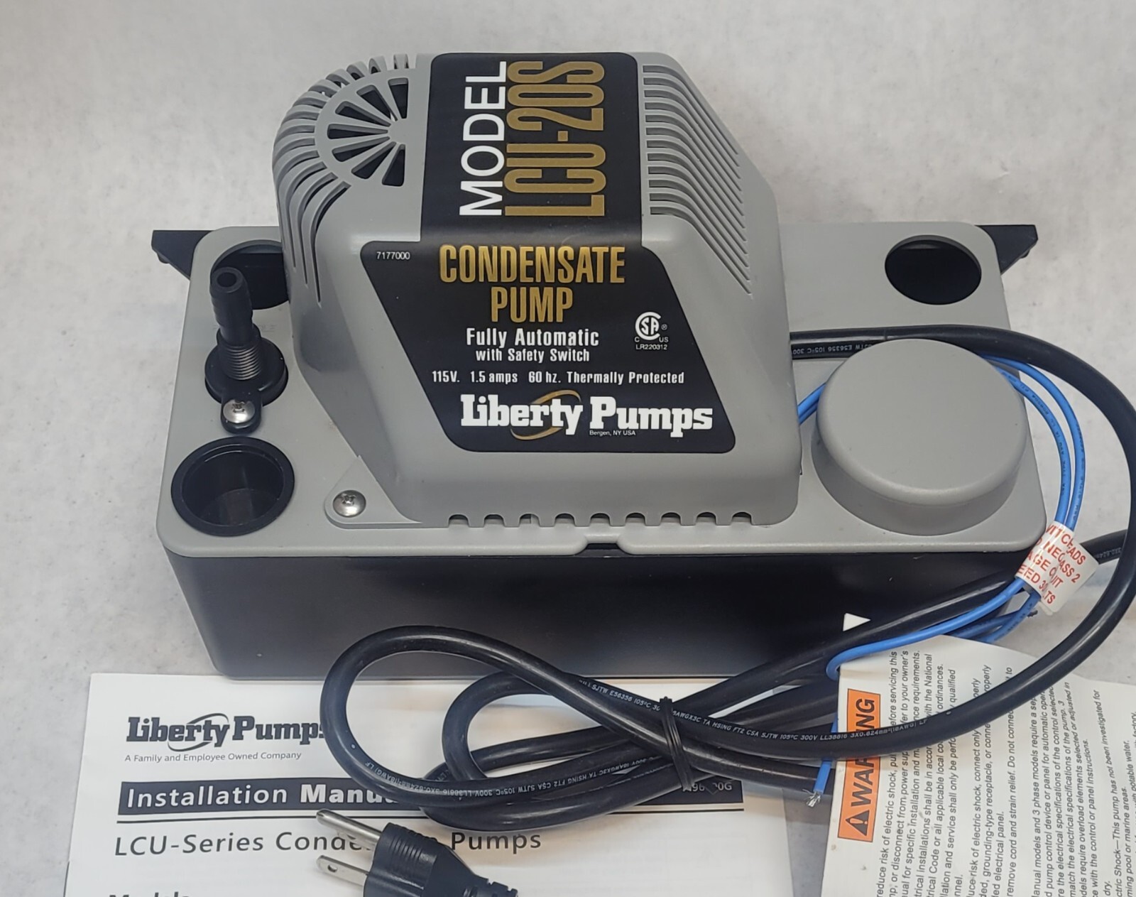Liberty Pumps LCU20S LCU 1/30 HP HVAC Furnace Condensate Pump w