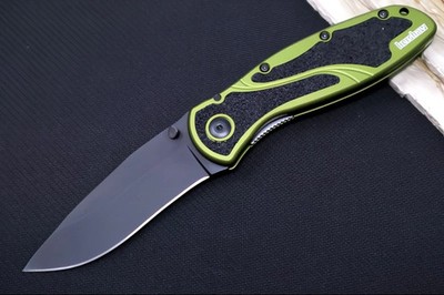 Kershaw Blur - Black DLC Stainless Blade / OD Green Anodized Aluminum Handle