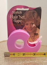 Vtg 1974 Scotch Hair Pink Set Tape USED In Package. See Photos For Details