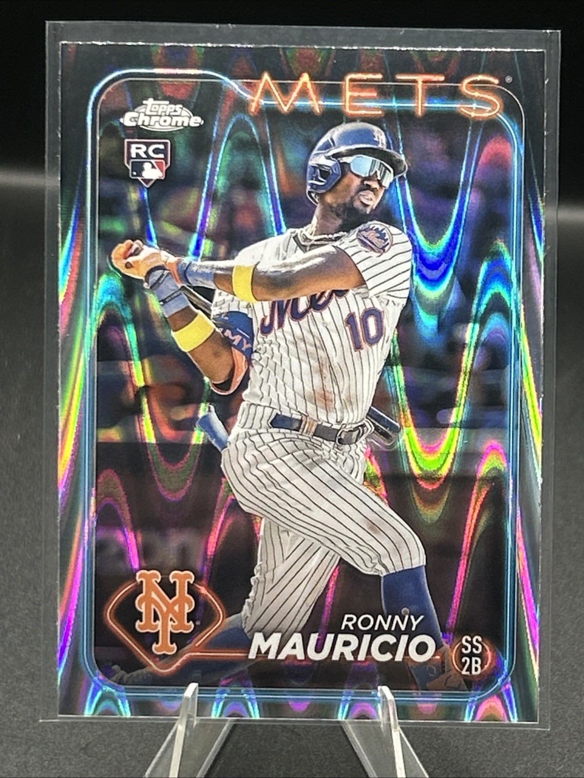 2024 Topps Chrome - RayWave Refractor #28 Ronny Mauricio (RC) New York Mets