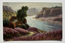 River Valley Cottage Cliffs Heather Landscape...