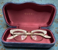 Gucci Pearl White GG0153S Crystal Embellished Cat-Eye Sunglasses. Frame Only