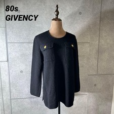USED VINTAGE 80S GIVENCHY GOLD BUTTON WOOL SWEATER, SIZE M GOOD