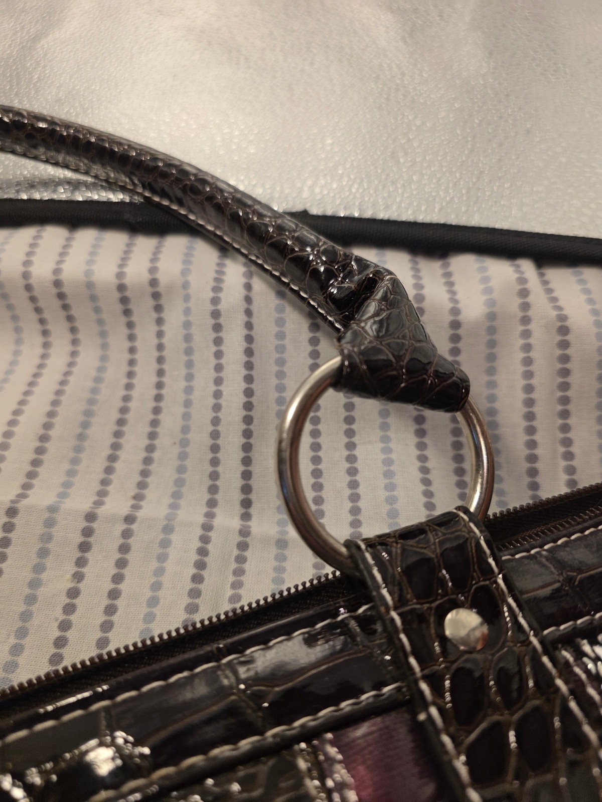 Multicolor Patchwork Tote Bag With AnAlligator/Sn… - image 13