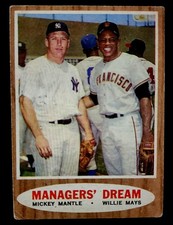 1962 Topps Managers Dream Mickey Mantle/Willie Mays #16