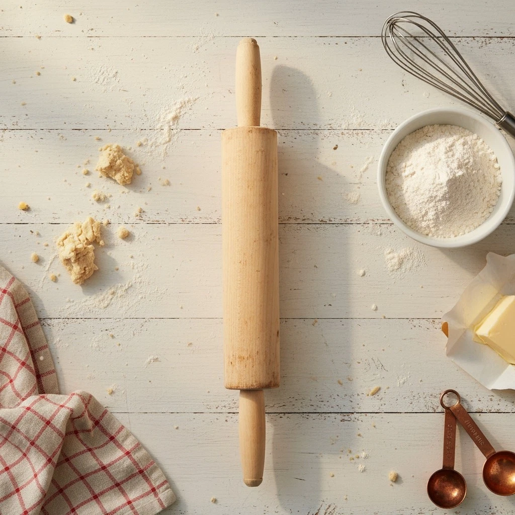 Vintage Wooden Rolling Pin-16''-Primitive Farmhouse-Baking-Kitchen Decor-Rustic
