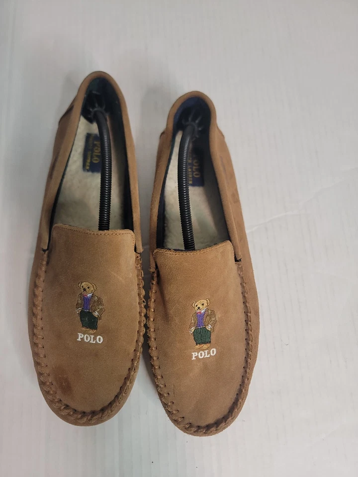 Туфли мужские Ralph Lauren Polo размер 13 Brenan Maddison с медвежьей подкладкой мокасины коричневые - Изображение 3 из 4