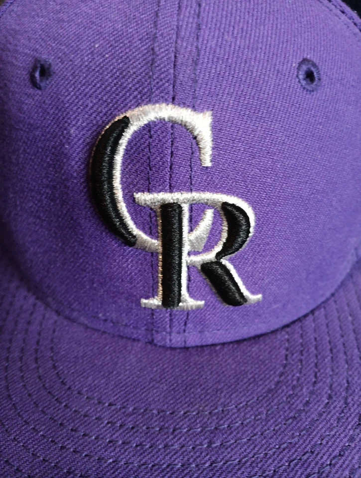 NEW ERA 59FIFTY COLORADO ROCKIES PURPLE  6 3/8 KID/YOUTH SIZE FITTED HAT - Image 2 of 4