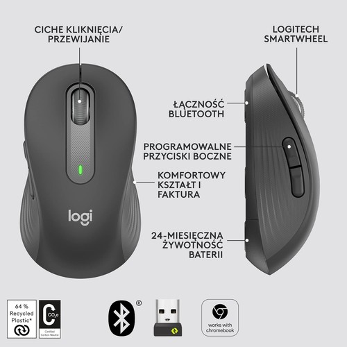 Logitech Signature M650 Wireless Mouse - For Small to Medium Sized Hands, 2-Year - 第 2/2 張圖片