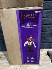 Haunted Living 28" ANIMATED CLOWN Halloween Animatronic Works READ