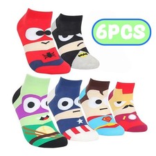 Marvel Sock Spider-Man Sock, Hulk Sock, Thor Avengers 6 Pair Low Rise Socks Set