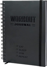 Hardcover Fitness Journal Workout Planner for Men  Women - A5 5.7" X 8.3" Stur