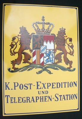 Jubiläumsschild der Deutschen Post von 1990