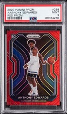 2020 PANINI PRIZM RED PRIZM #258 ANTHONY EDWARDS #/299 PSA 9
