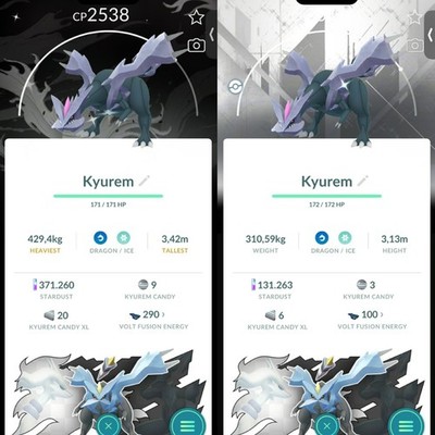 Pokémon PTCs Go | Shiny Kyurem Background Black-White   Mini or Trade