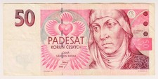 1994 Czech Republic 50 Korun 644471 Paper Money Banknotes Currency
