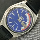 SEIKO 5 AUTOMATIC VINTAGE 7009A JAPAN MENS BLUE COLOR DIAL WATCH a2459-U