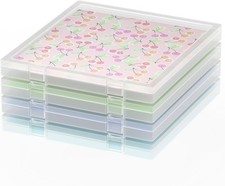 12x12 Scrapbook Paper Storage, 4 Pack Stackable Containers Clear PP; 13.58 x