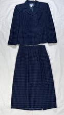 Vintage Pendleton Wool Skirt Suit Women  s Sz 6 Jacket 4 Skirt Lined Blue Plaid