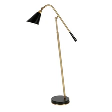 Henn&Hart 11" Brass/Matte Black Metal Floor Lamp