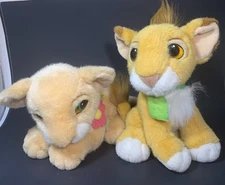 Vintage 1993 Disney The Lion King Plush Purring Simba & Nala Mattel *NO SOUND