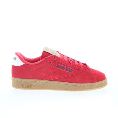 Reebok Club C Ground Mens Red Suede Lifestyle Sneakers Shoes 7.5