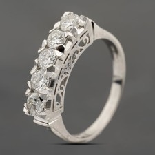 Second Hand Platinum 1.01ct Brilliant Cut Diamond Five Stone Ring 43121255
