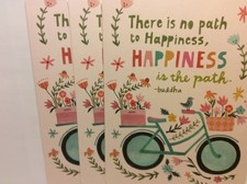 BIRTHDAY RSVP GREETING CARD New w/Envelopes LOT 3 "Happiness is the path..."