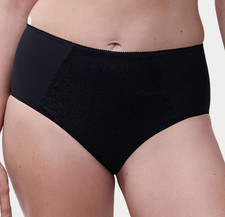 Chantelle Women's Maris High-Waist Support Brief Panties Solid Black 2XL NWT