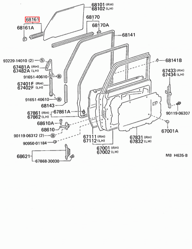 Genuine LandCruiser FZJ71 FZJ70 FJ75 FJ73 FJ70 Front Door Outer Weatherstrip Kit - Picture 11 of 11