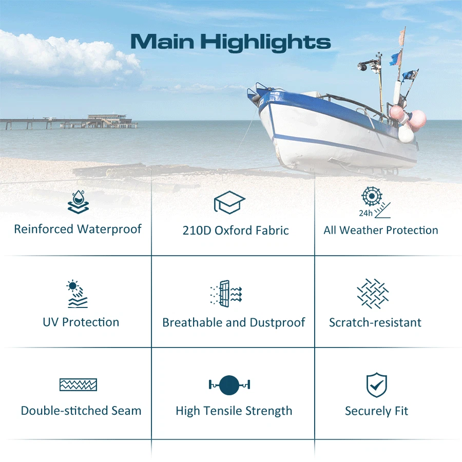 Heavy-Duty Marine Grade 17ft-19ft / 5.2m-5.8m Trailerable Jumbo Boat Cover AUS - image 4 of 4