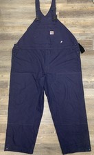 Carhartt FR Duck Bib Overalls Mens 52x30 Navy Blue Flame Resistant Unlined