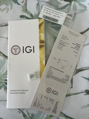 Lab Grown Loose Diamond Emerald Shape 2.06 Carat VS 2 Ex Ex IGI Certified
